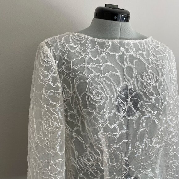Ivy & Aster Ivory Sequin and Embroidered Tulle Wedding top - Picture 6 of 7